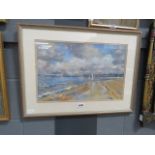 (4) Jane Rhodes, pastel of a seascape with yachts entitled 'A Perfect Day for Sailing'