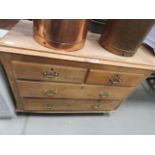 Pine chest of two over two drawers, as found