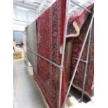 (29) Red floral Iranian carpet 2x3m