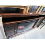 Dark wood fire surround plus and electric fire