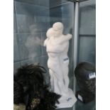 A marble statue 'Embrace', monogrammed P.V. to feet, height 16cm, weight 4.9kg