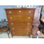 A Victorian mahogany chest of 5 drawers