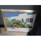 (12) Framed and glazed limited print of Mediterranean villa by Tich Herald, 10/100