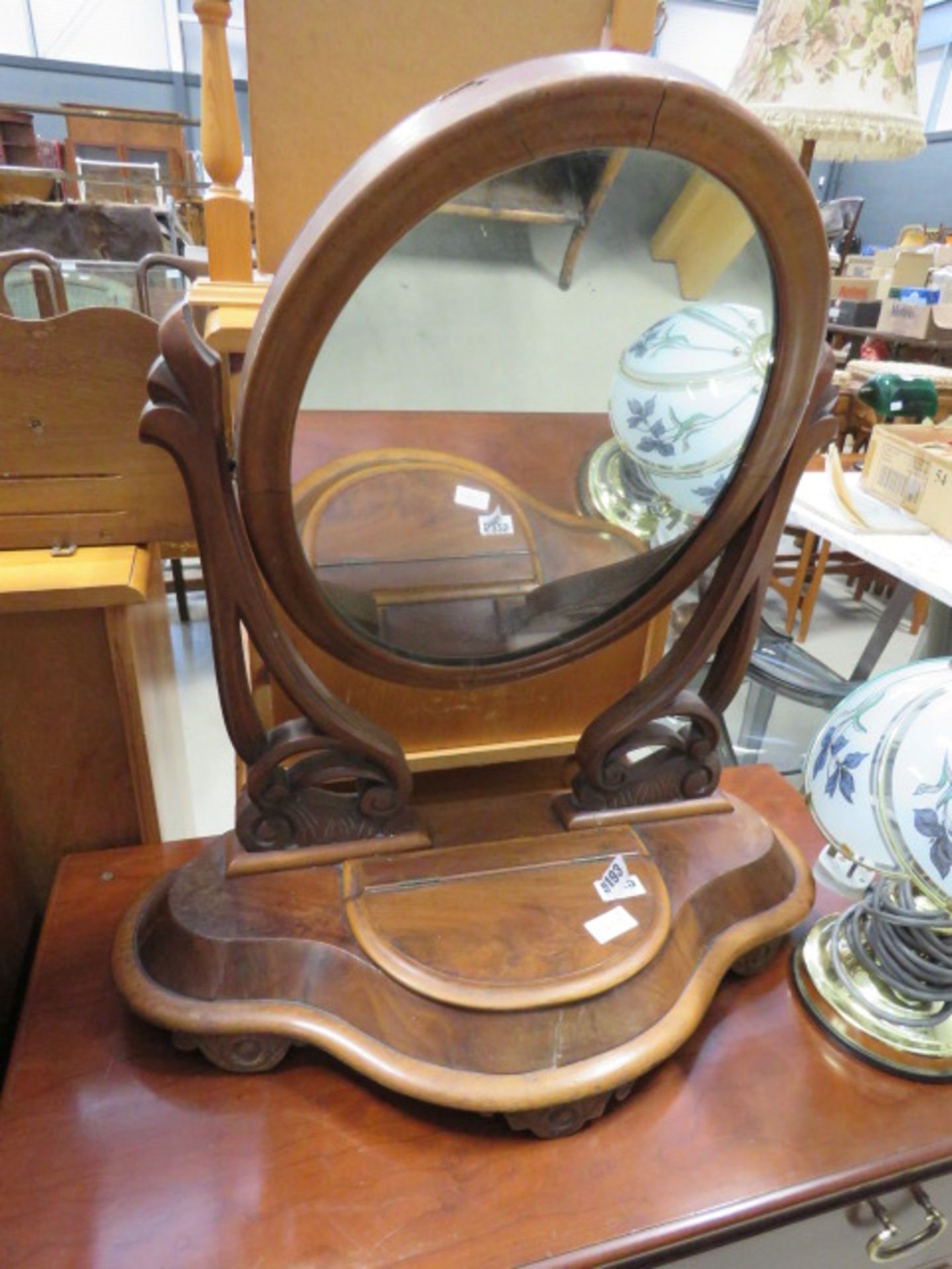 5325 Victorian mahogany toilet mirror