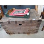 Pine cabin trunk from SS Golconda, together with a quantity of picture frames (AF)