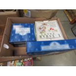 Three boxes containing Royal Worcester and Aynsley china, plus a quantity of other crockery