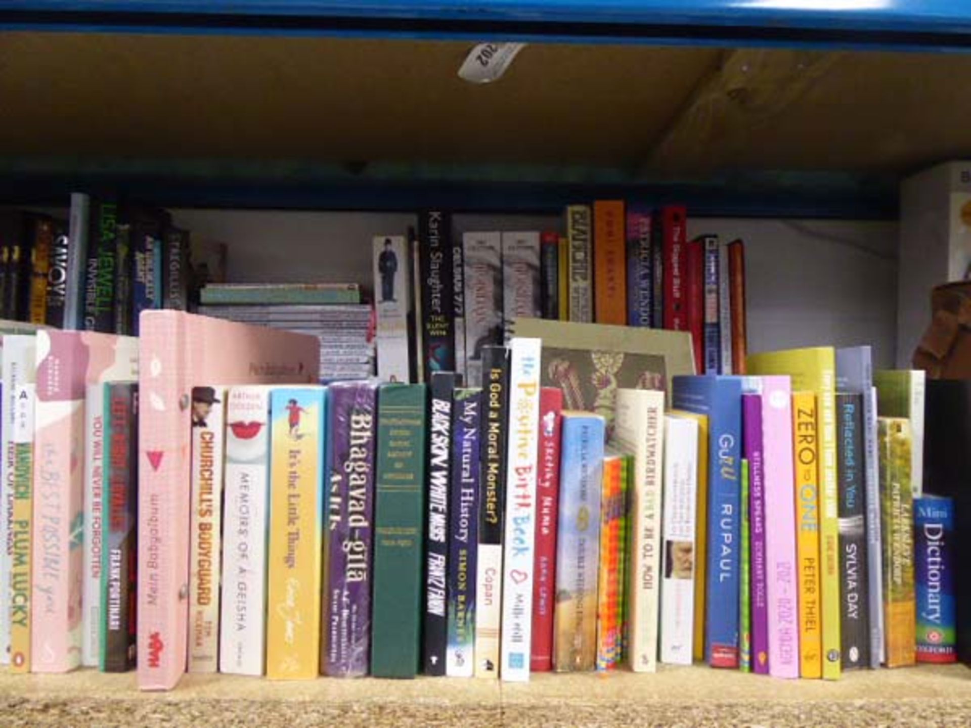 Shelf of selection of hardback and paperback novels, autobiographies etc - Image 2 of 2