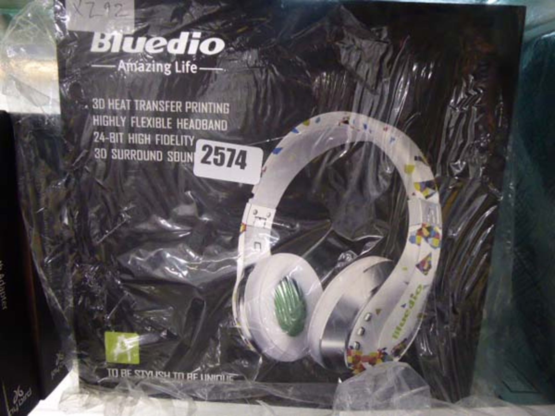 Blue dio bluetooth headset in box