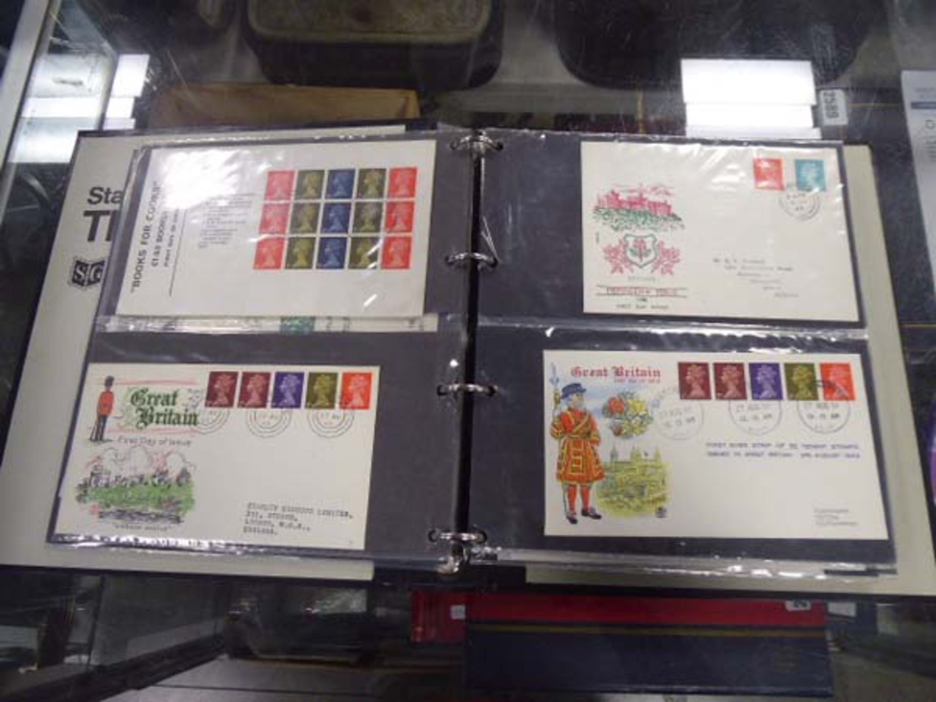 Great British booklet various covers with special cancellations in black stock book binder