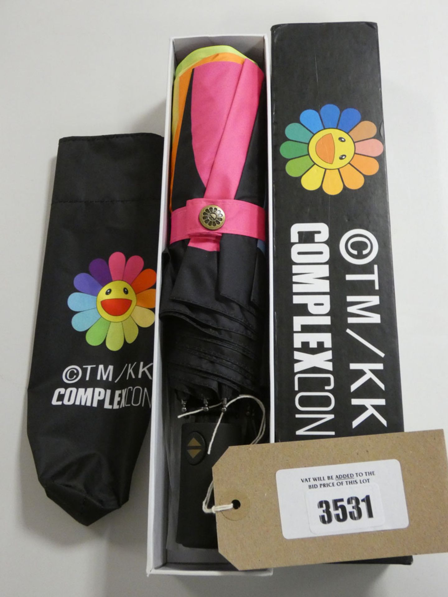 Takashi Murakami complexcon flower umbrella with box