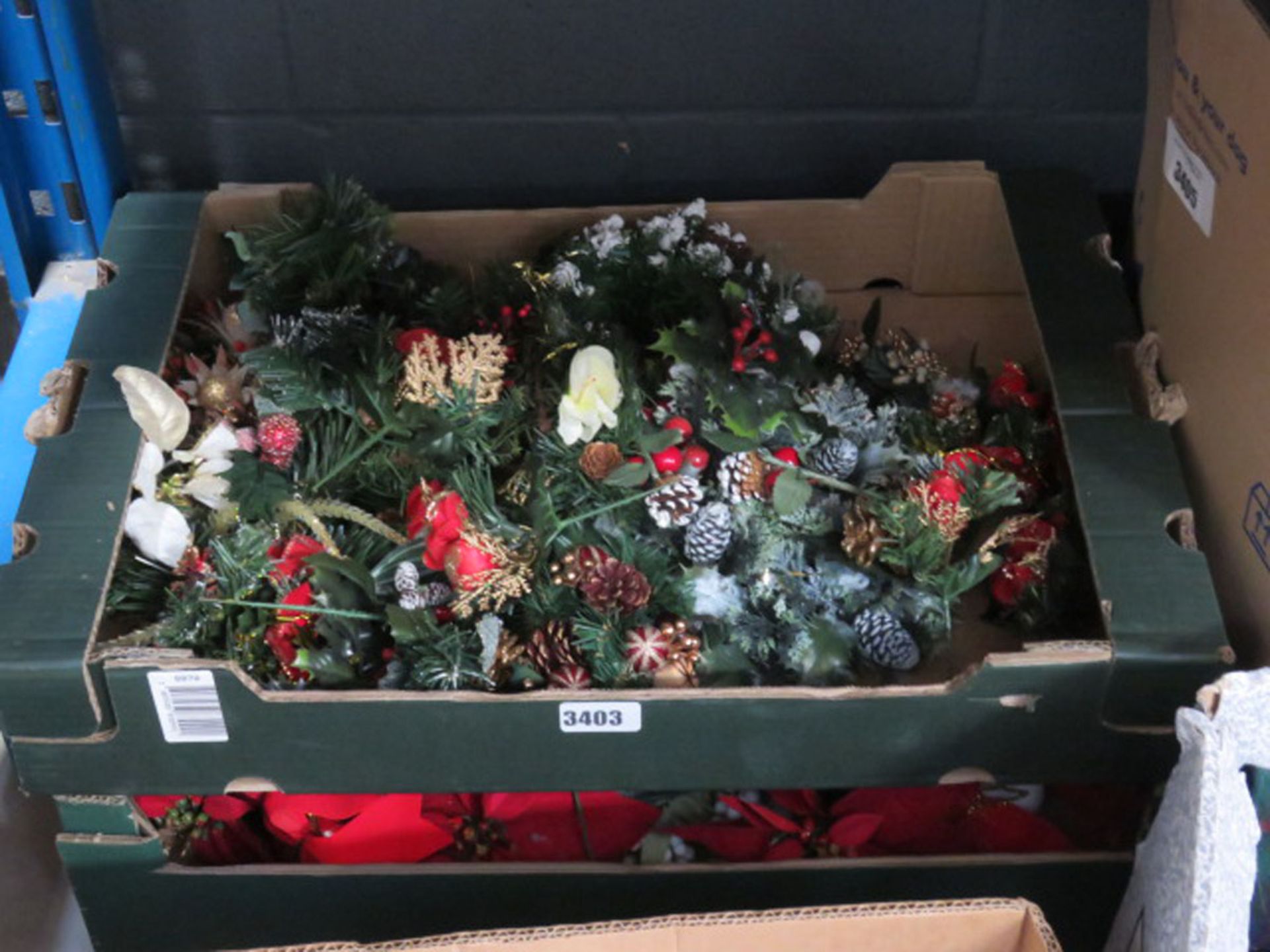 2 Trays of Christmas decorations