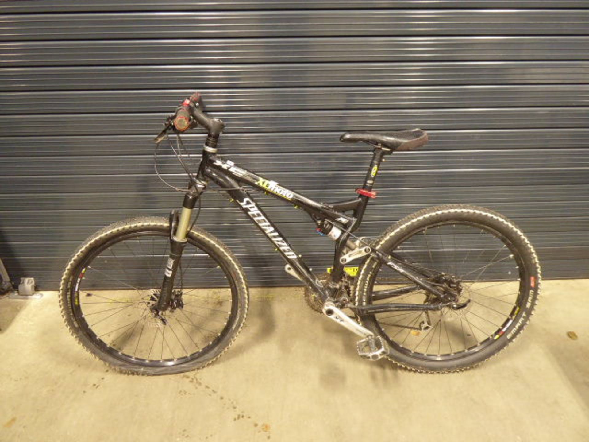 Black Specialized suspension mountain cycle