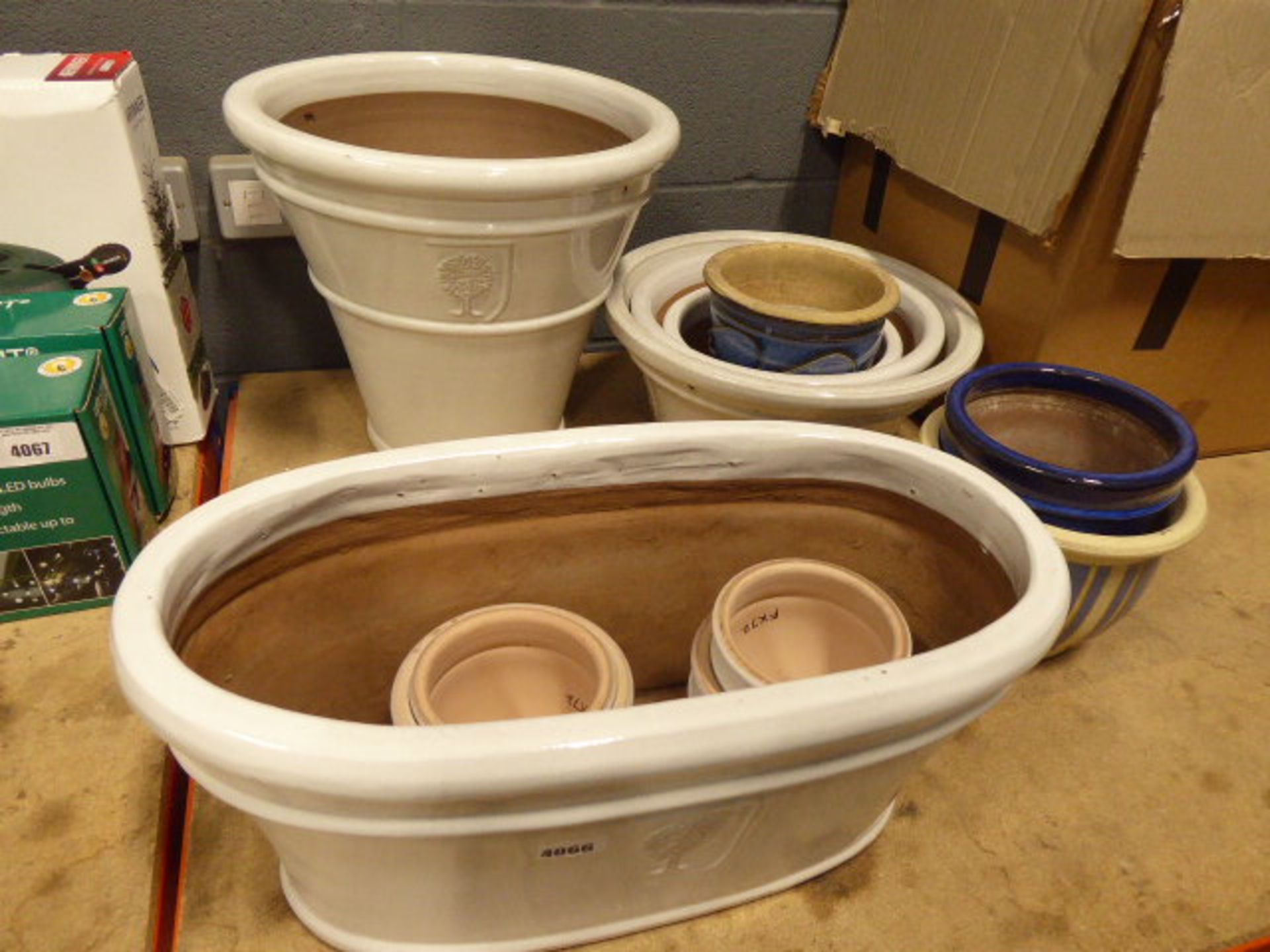Large quantity of assorted garden pots