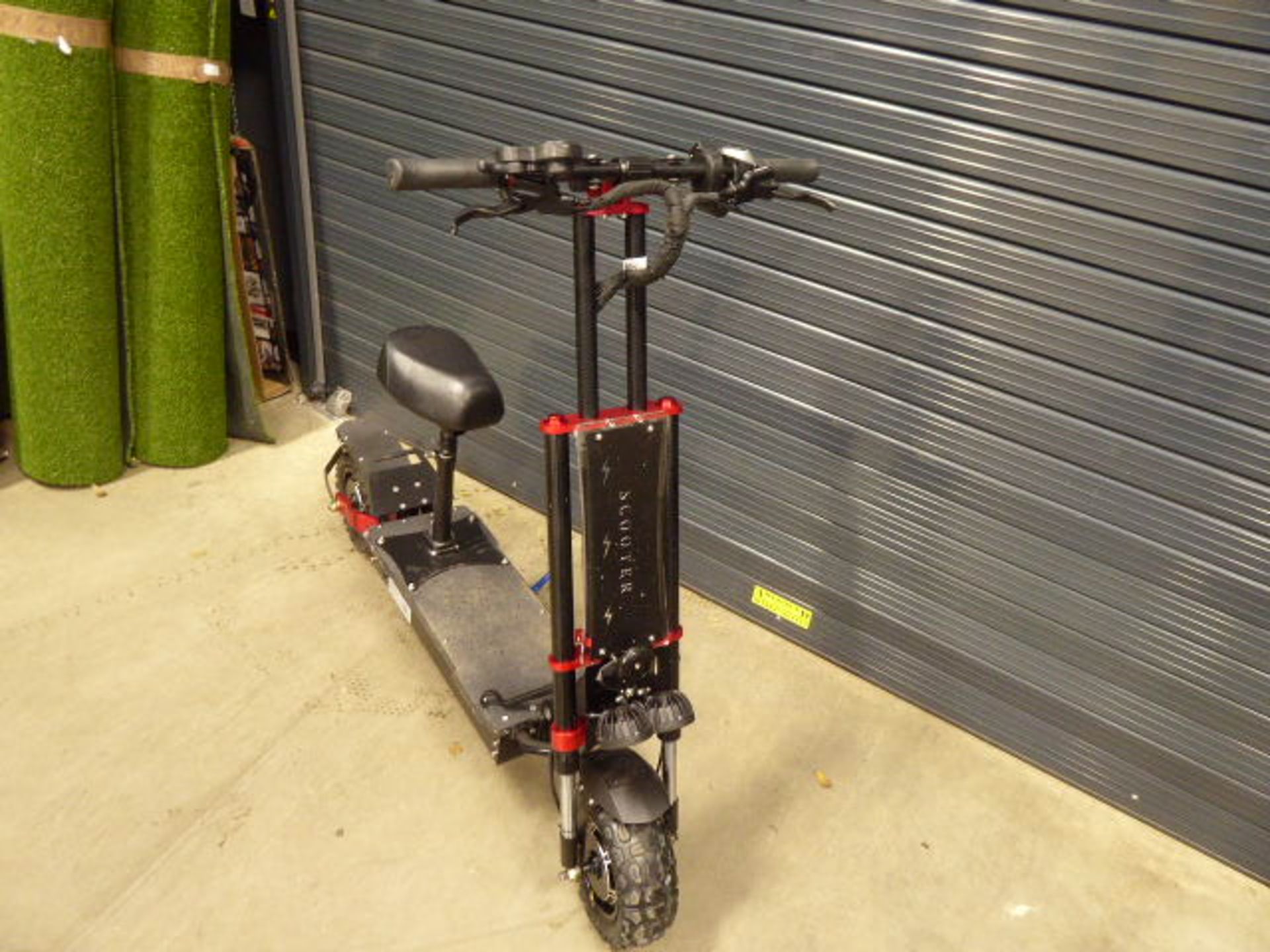 Red and black heavy duty 3 speed electric scooter with chargers - Image 2 of 3