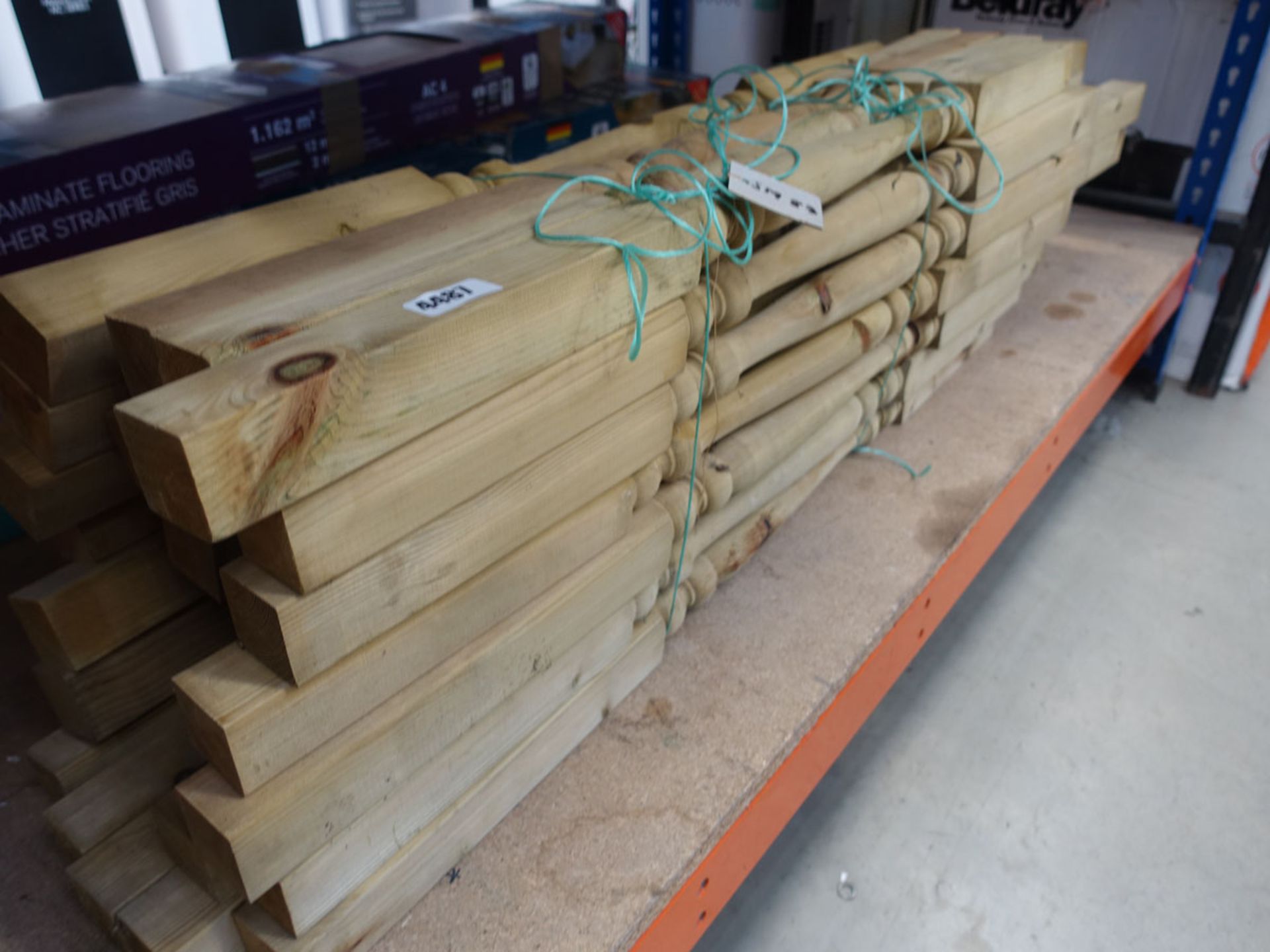 Large quantity of stair spindles