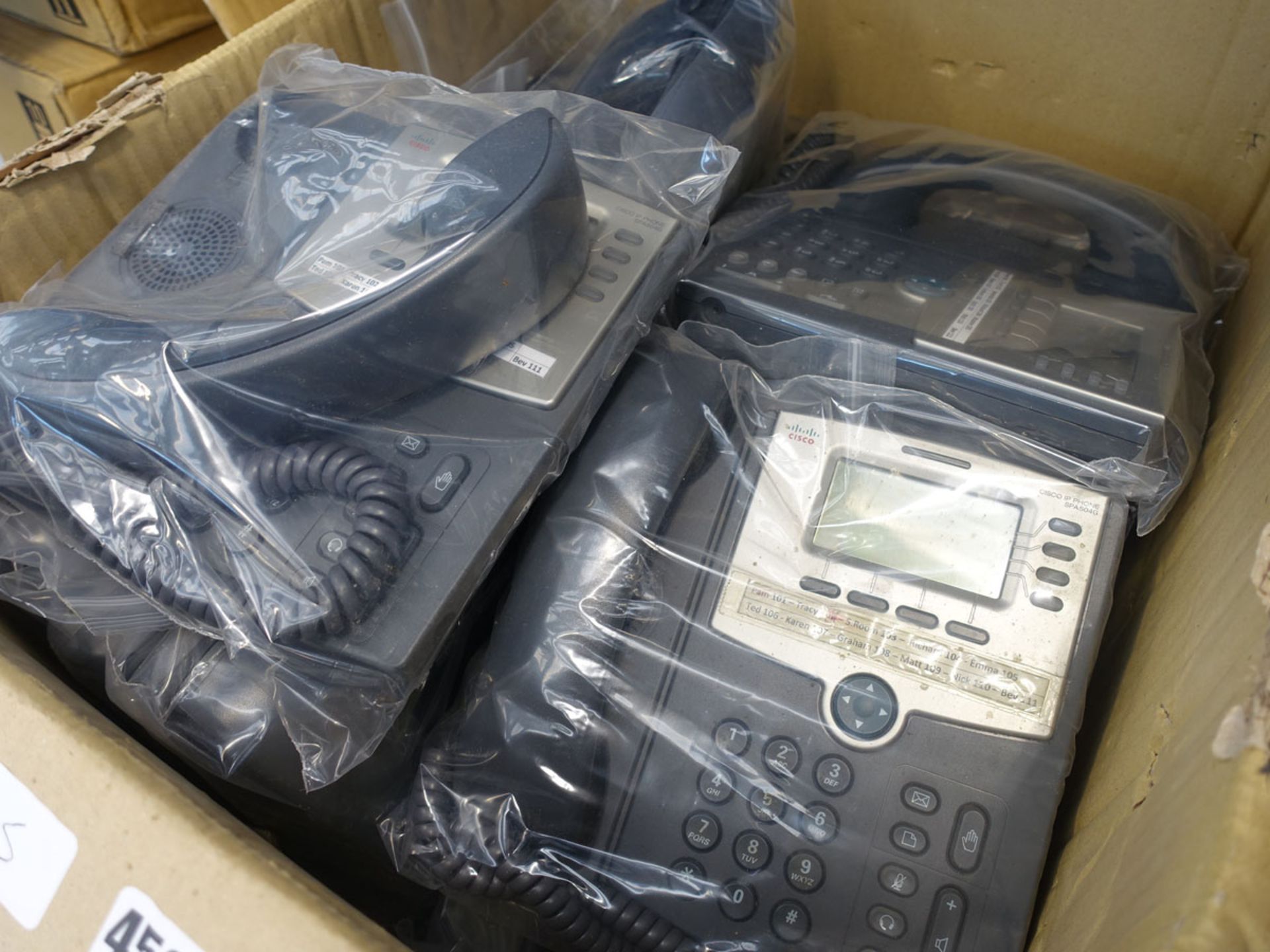 Box of Cisco systems telephones