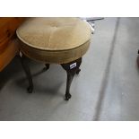 Circular stool on cabriole supports