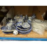 Large quantity of blue and white and other china
