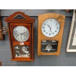 Two 1950's wall clocks