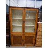 Glazed oak 1920's kitchen cupboard