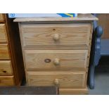 Pine 3 drawer cabinet