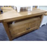 Oak corner TV unit