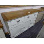 Chester White Painted Oak 3 Door Large Sideboard (12)