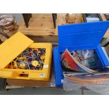 2 boxes containing childrens K-Nex parts