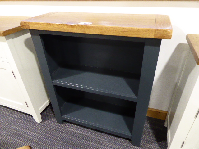 Hampshire Blue Painted Oak Low Bookcase (3)