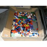 Box containing Lego pieces