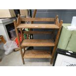 Oak open fronted bookcase