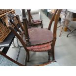 Pair of carved Edwardian dining chairs
