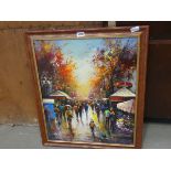Modern oil on canvas 'Market scene'