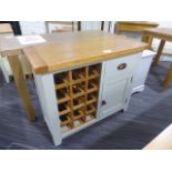 Hampshire Grey Painted Oak Small Sideboard Wine Rack