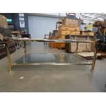 Brass and glazed 2 tier coffee table