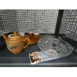 5716 Panda patterned Chinese tea service plus a millennial glass tray