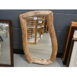 Mirror in natural wood frame