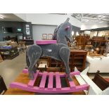 5052 - Grey and pink painted rocking horse