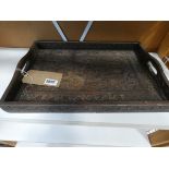 Carved wooden serving tray