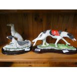 2 resin figures of greyhounds