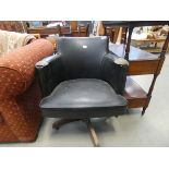 Black rexine swivel office chair