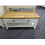 Chester White Painted Oak Coffee Table With Drawers (52)