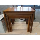 Teak nest of three tables