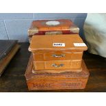 Carved Oriental box plus two trinket boxes