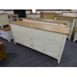 Malvern Shaker Ivory Painted Oak 4 Door Extra Large Sideboard (44)