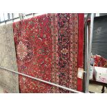 (28) Red floral Iranian carpet 2x3m