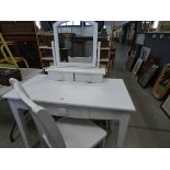 White painted dressing table with stool and mirror