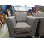 Grey fabric armchair