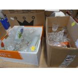 4 boxes containing general household crockery plus glassware