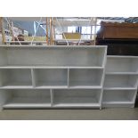 Lime washed effect open fronted display cabinet plus an open fronted bookcase